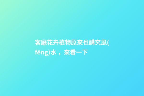 客廳花卉植物原來也講究風(fēng)水 ，來看一下